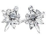 Art Deco Antique Vintage Gatsby Style Marquise Bridal Wedding Formal Rhinestone Cluster Statement Ea