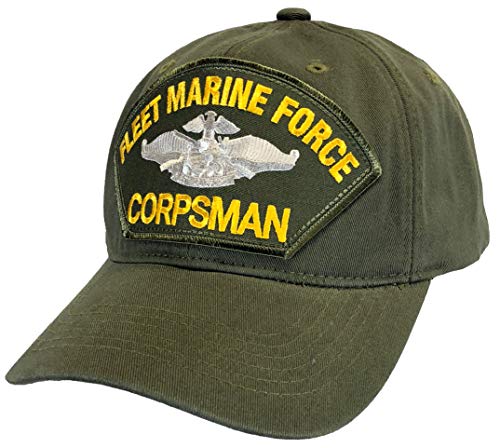 Hawkins Military Merchants DAD Cap OD Green US Navy Fleet Marine Force Corpsman Hat FMF War Insignia Hawkins Military Merchants DAD Cap OD Green US Navy Fleet Marine Force Corpsman Hat FMF War Insignia