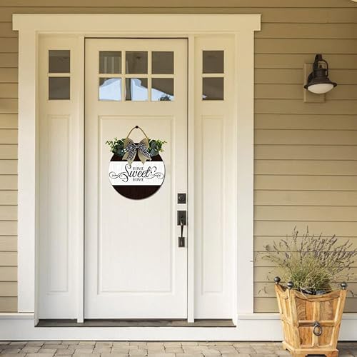 Sokomurg Home Sweet Home Signs For Front Door Farmhouse Porch Rustic Round Wooden Hanging Wreaths For Housewarming Gift Home Decoration Outdoor Indoor Wall Decor #TOP1