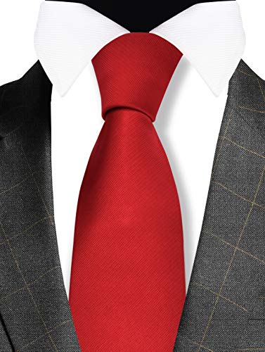 Image of GUSLESON Classic New 3.15 inch(8cm) Men's Solid Color Necktie Wedding Business Tie + Gift Box