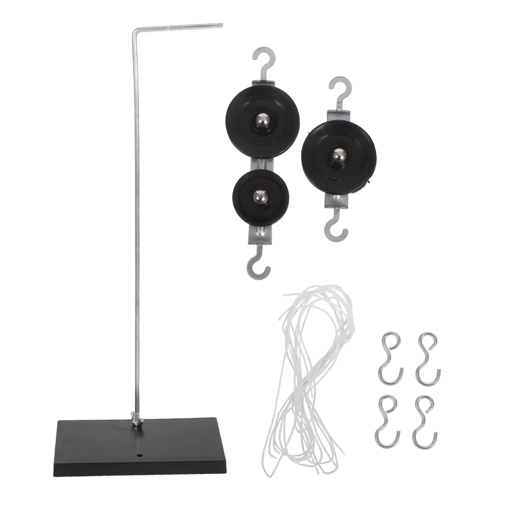 PRETYZOOM 5 Juegos Kit de Poleas para Experimentos Escolares con Base Galvanizada Estable Sistema de Poleas Sencillo y Doble para Enseñanza de Física y Análisis de Fuerzas Aulas