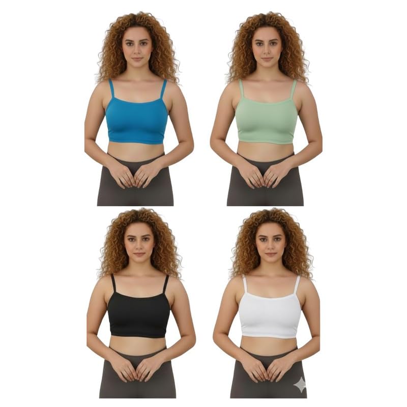 4 PCS Medium Impact Sports Bra for Women | Daily Use | Non-Wired | Non-Padded | Seamless Bra | Full Coverage | Suitable for Gym,Yoga,Workout-picture-24