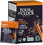 Four O'Clock Chai Tea Rooibos, biologique, commerce équitable, projet non-gmo, casher, sans gluten, sans caféine,16 Sacs à thé, 32g