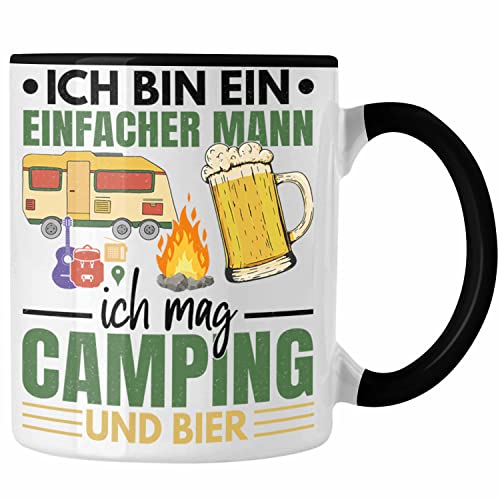 Trendation - Ich Bin Ein Einfacher Mann Wohnmobil Tasse Geschenk Camper Wohnmobilfahrer Geschenkidee Lustig (Schwarz) Trendation - Ich Bin Ein Einfacher Mann Wohnmobil Tasse Geschenk Camper Wohnmobilfahrer Geschenkidee Lustig (Schwarz)