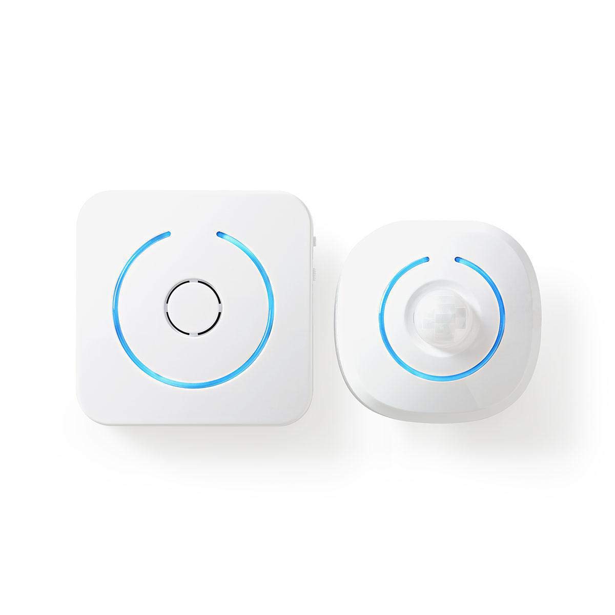 Nedis Home Security Wireless PIR Motion Sensor LED Light & Chime with 8 Ringtones, White