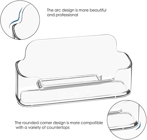 Miniatura 2 de Paquete de 4 soportes para tarjetas de visita para escritorio acrílico transparente para tarjetas de visita soporte de plástico para escritorio