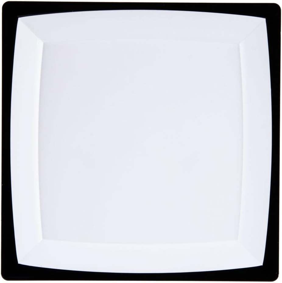 Milan Tuxedo 9-1/4 inch Square Plastic Plates