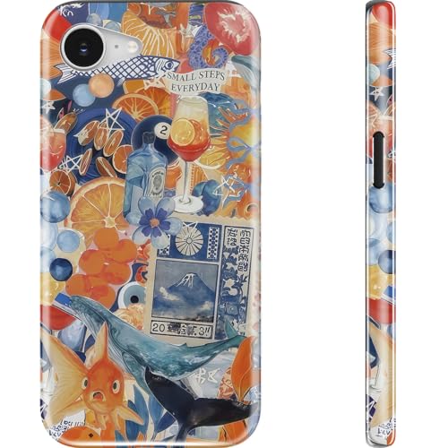 DEENAKIN Cute Case for iPhone 16e,Preppy Floral,Wireless Charging