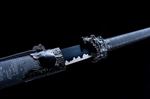 Miniatura 2 de Tiger Tang dao,Walking Sabre Sword Real,Hoja de acero de alto carbono forjada a mano,Accesorios de aleación