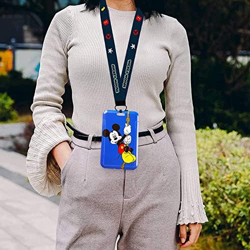Mickey Lanyard with Card Holder BESTZY 2pcs Cute Shape Neck Lanyard Badge Lanyard for Kids, Mickey Lanyard with Detachable Card Holders for Office School Supplies, ID Card, Keys