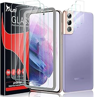 [3+3 Pack] TAURI Compatible with Samsung Galaxy S21 Plus 5G 6.7 - inch, 3 Pack Tempered Glass Screen Protector + 3 Pack Camera Lens Protector Easy Installation HD-Clear Bubble Free [ not for S21 6.2"]