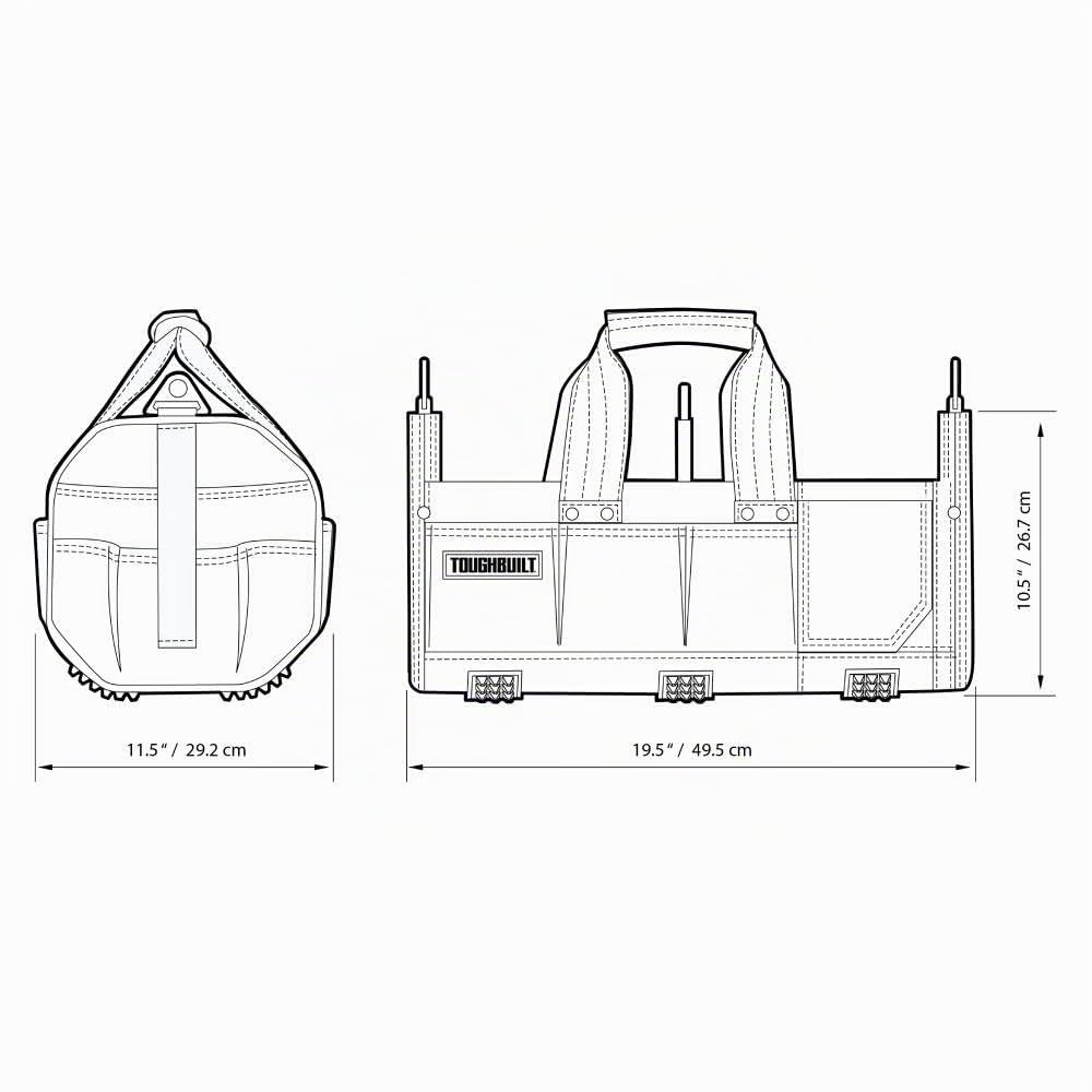 TOUGHBUILT TOU-81-18 Sac fourre-tout modulaire Noir/jaune 45,7 cm