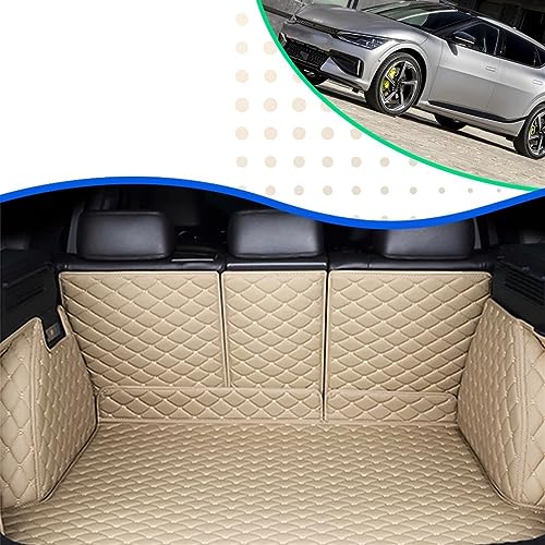 Tapis de coffre Kia EV6 imperméable cuir brun stop rayures coffre arrière - 2
