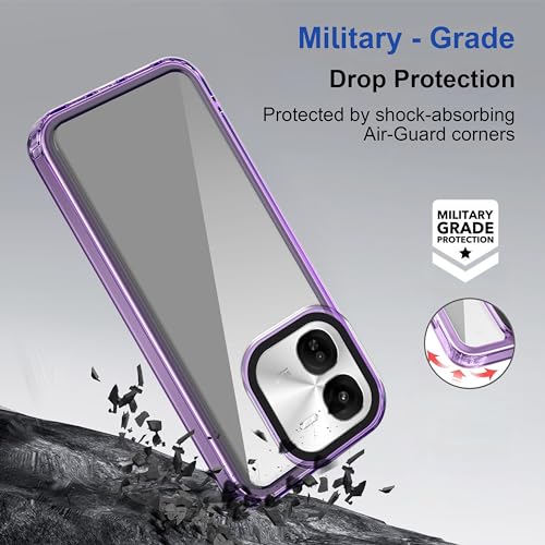 Image of amazon basics Back Case Cover for iQOO Z9x 5G | Compatible for iQOO Z9x 5G Back Cover | Case Cover with Camera Protection | (TPU + PC | Translucent Purple)