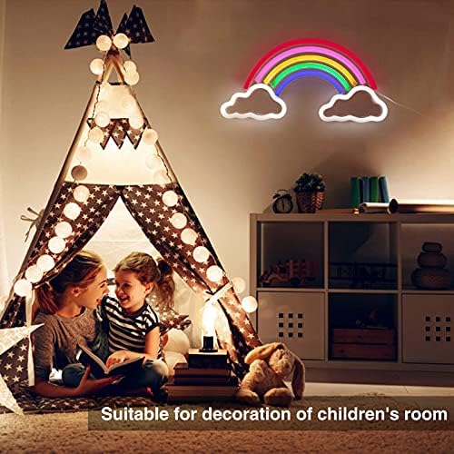 trounistro LED Neon Light Signs, Rainbow Cloud Neon Room Decor Lights for Bedroom Wall, USB-Powered Neon Night Lights Gift for Children, Home Decorations for Christmas Birthday Party