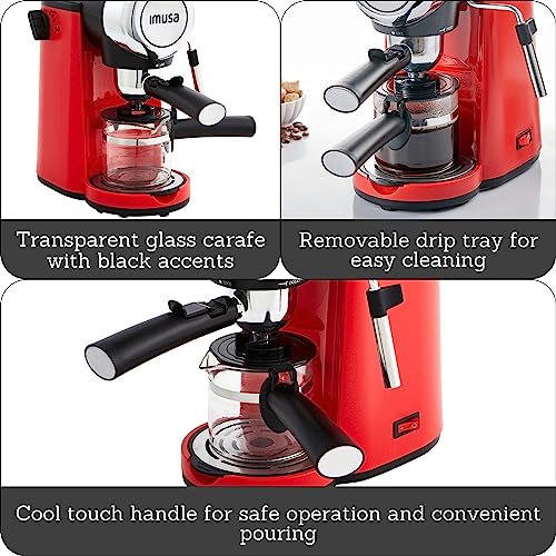 Imusa-4-Cup-Epic-Electric-EspressoCappuccino-Maker-Cafe-Cubano-Cortadito-Colada-Cafe-con-Leche-Red