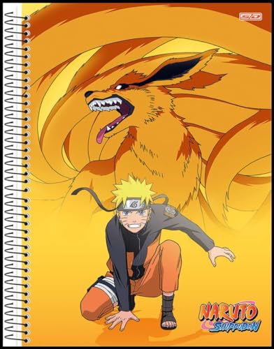 Kit de Caderno, 01 Mat&eacute;ria, Capa Dura, Naruto, 80 Folhas, Animativa, Pacote com 4 Unidades