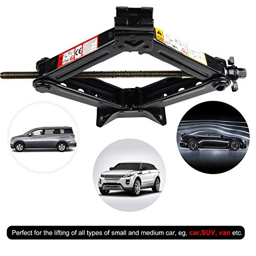 Cprosp Scissor Jack For Car/Suv/Mpv Max 1.5 Tons(3,307 Lbs) Capacity With Hand Crank Trolley Lifter With Ratchet, Just For Emergency Use, Not For Weekly Projects #TOP6