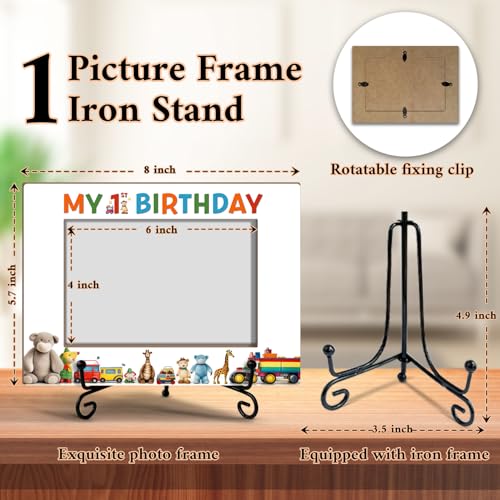 BSNZZIO My First Birthday Photo Frame, Memorial Gifts For Women Mom Dad, Fit 4x6 Picture Frame With Stand Home Desk Decor Tabletop Display, Horizontal -Txk78