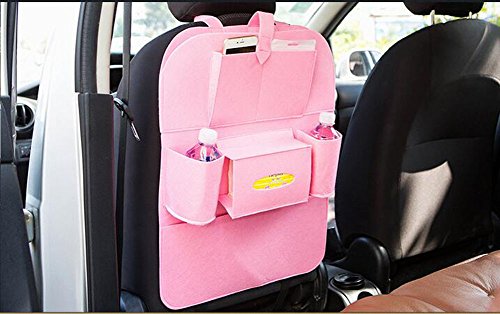 Gtopart Car Backseat Organizer with Six Multi-Pocket for Baby Travel (Pink)