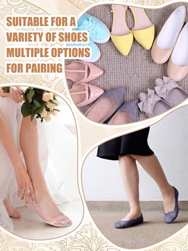Image of 10 Pairs Womens Lace Ankle Socks Non Slip Low Cut and No Show Lace Socks Sets for Loafers Flats