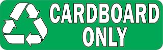 Cardboard Only Recycling Sign, Magnet-Backed Acrylic, 3x10 Inch, for Home/Office/Business, Easy-Attach Door/Wall Sign