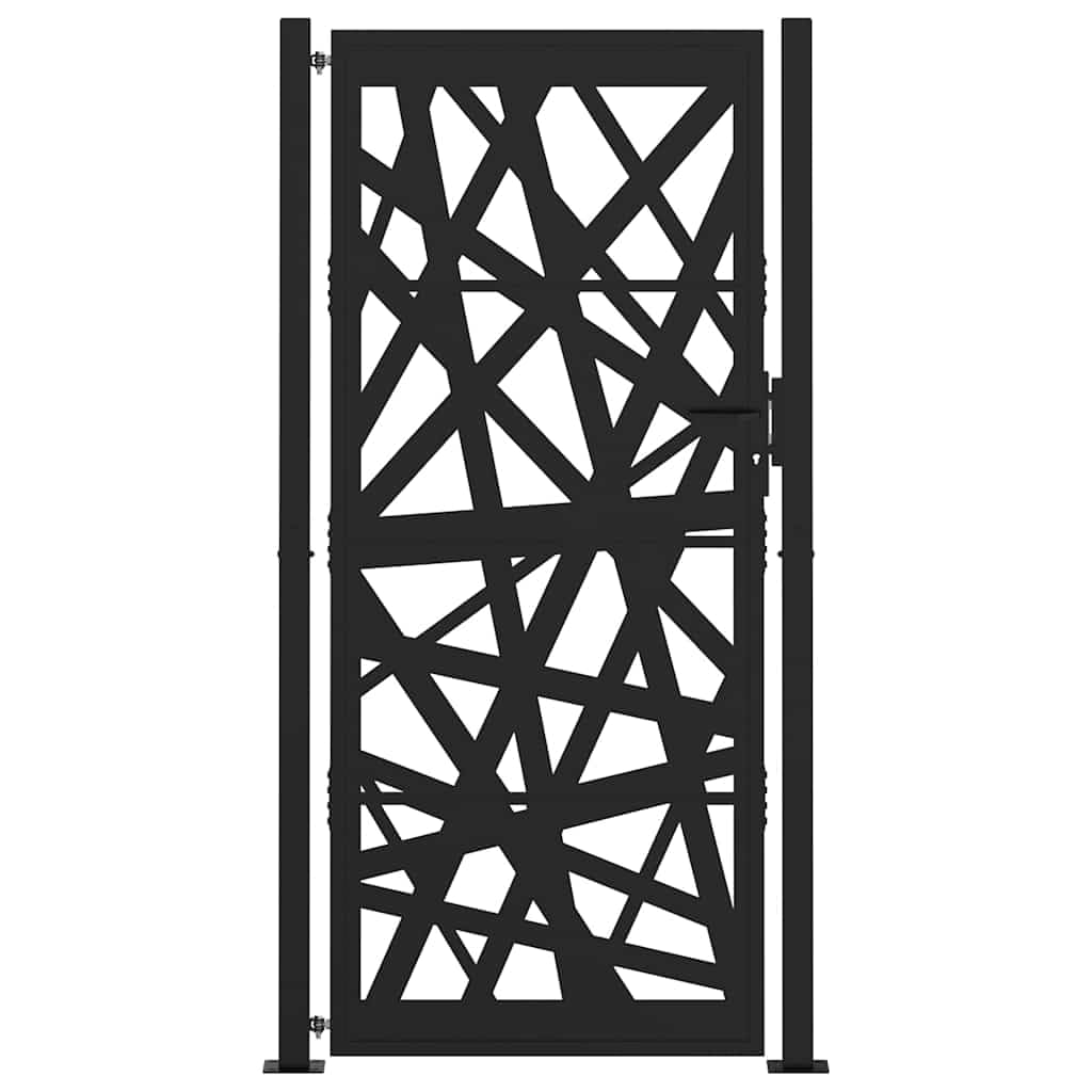 vidaXL Puerta de jardín negra 100x200 cm acero diseño ligero