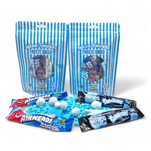 FREEZE DRIED SWEETS BLUE 180g (2x90g) - Freeze Dried Candy UK, Pick N Mix Bags | Variety Bags, Sweets Bag Party Bag Stuff | Vegetarian Sweets I Bulk Bag Sweets