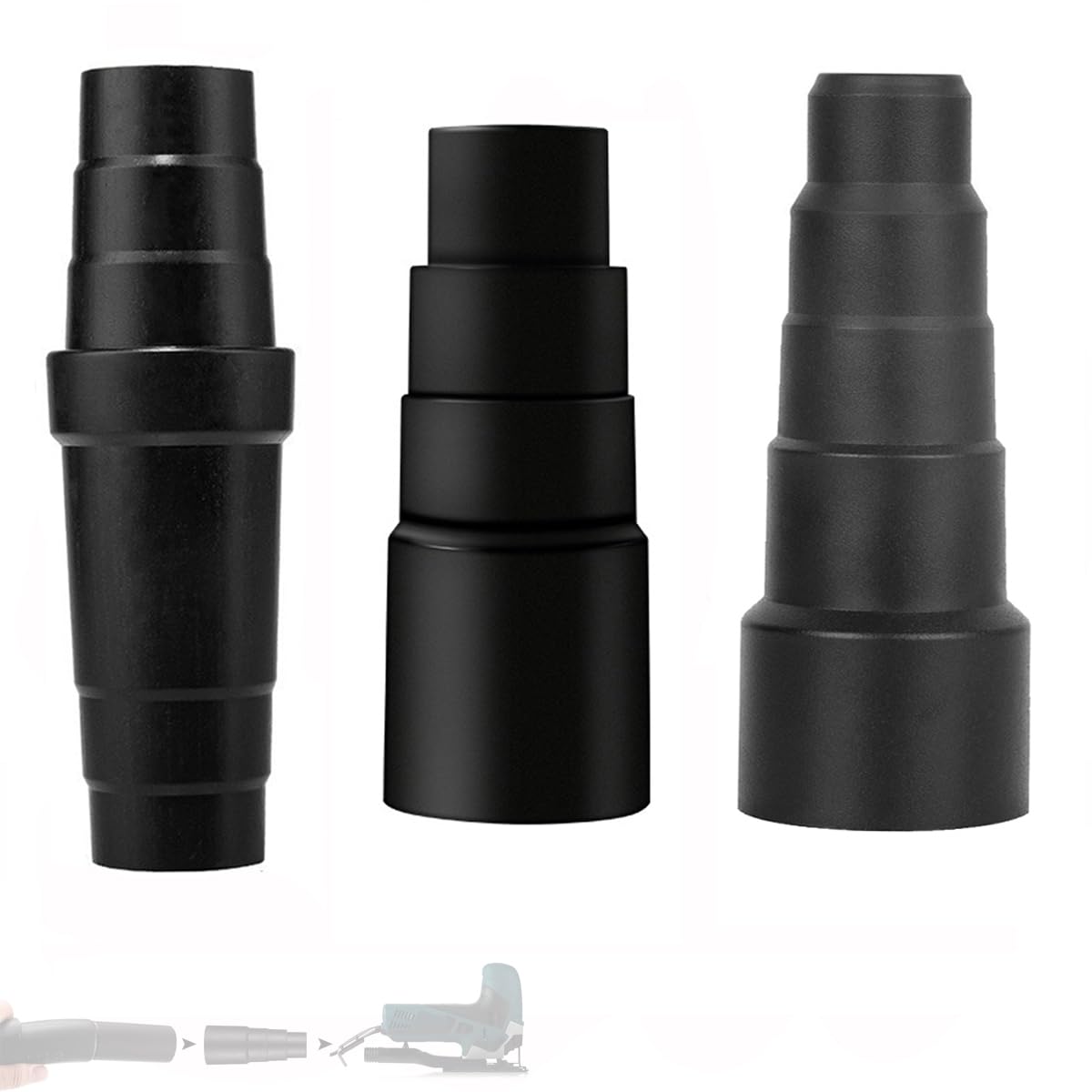 Universal Vacuum Adapter, 3 Pcs Vacuum Clearner Adapter for Power Tools,Sander Dust Extraction Hose Adaptor for Makita Random Orbital Sander, Jigsaw,