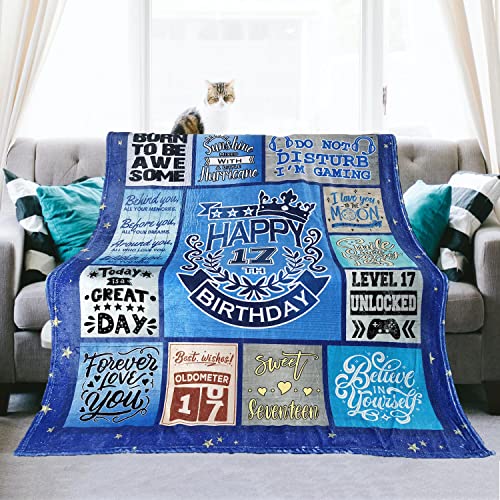 17 Year Old Girl Boy Gift Ideas Throw Blanket 50”X60”, 17Th Birthday Gifts For Girls Boys, Coolest Gifts For 17 Year Old Boys, Best Gifts For 17 Year Old Girl, 17Th Birthday Decorations For Girls Boy #TOP1