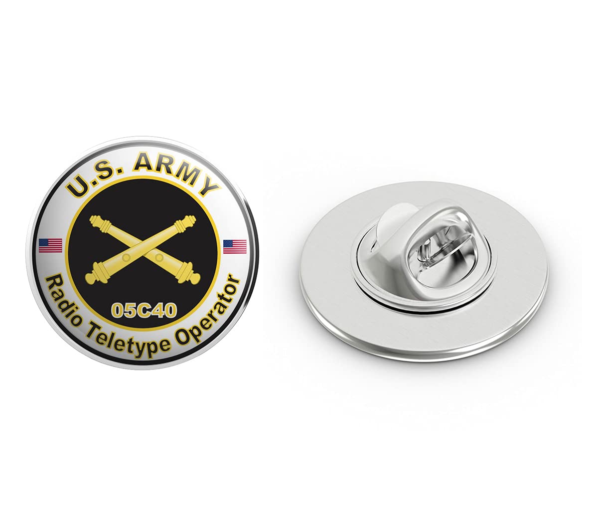 U.S. Army MOS 05C40 Radio Teletype Operator Metal 0.75" Lapel Hat Pin Tie Tack Pinback