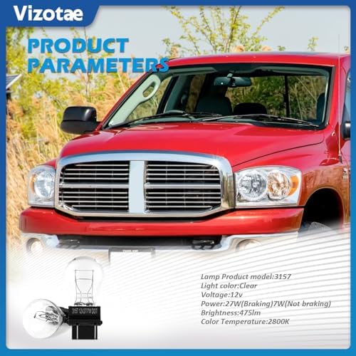 Vizotae 2PCS 3157 P27/7W 12V Mini Bulb Car Turn Signal Halogen Light Bulbs - 1