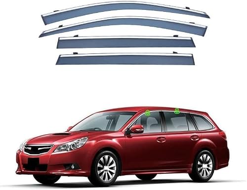 FengXH Window Deflectors for Subaru Legacy Wagon BR 2010+ - 4pc Smoke Tint, Waterproof, Noise Reducing.