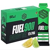 Soccer Supplement Fuel90 Quick Release Energy Gels (12 Pack), Electrolytes Sachets & Sports Gels with Carbohydrates, Lemon and Lime Flavour