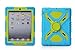 Pepkoo Ipad 2/3/4 Case Plastic Kid Proof Extreme Duty Dual Protective Back Cover with Kickstand and Sticker for Ipad 4/3/2 - Rainproof Sandproof Dust-proof Shockproof (Blue/green)