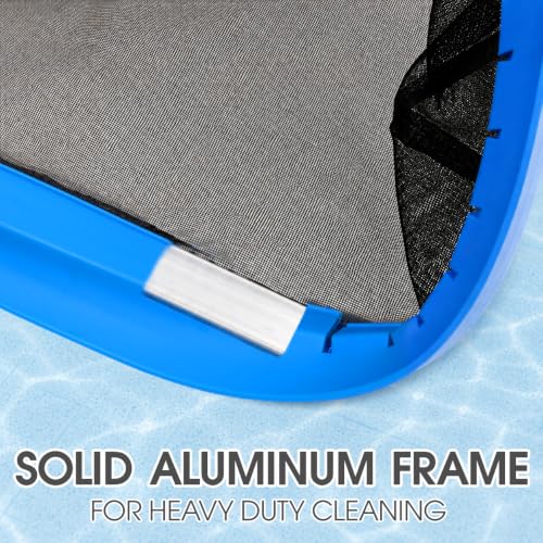 Image of Pool Skimmer Net for Pool Cleaning, Heavy Duty Pool Net Skimmer with Fine Mesh & Deep Bag, Aluminum Frame Pool Leaf Net for Above Ground & In-Ground Pools, Pond Cleaning Leaf Rake Net (No Pole)
