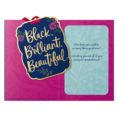 Hallmark Mahogany Birthday Card For Women With Removable Ornament (Black, Brilliant, Beautiful) #TOP5