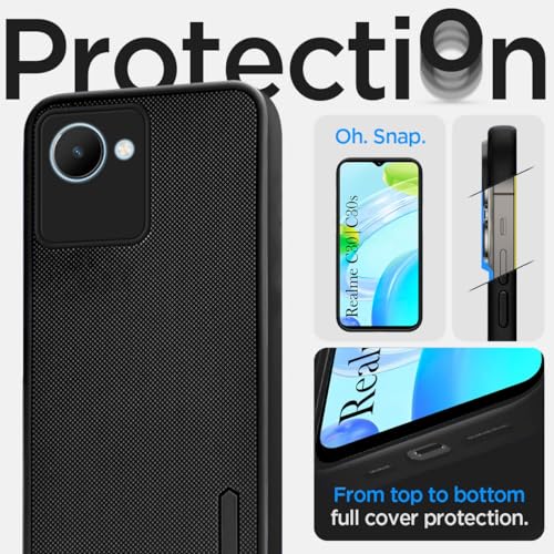 Image of Jkobi Back Cover Case for Realme C30 | C30S (Textured Grip Design | Camera Protection | Slim and Light Weight | Soft Touch and Feel | Black)