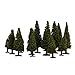 15pcs Green Scenery Landscape Model Cedar Trees with Box