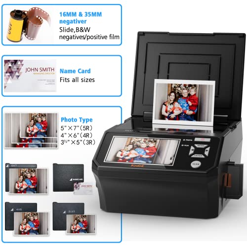 KEDOK Photo,NameCard,Slide & Negative Scanner with Large 5" LCD Screen,Film and Slide Digitizer-Convert 35mm,110 Film/Photo(3R,4R,5R)/NameCard to 22MP Digital JPEG-8GB SD Card Included by Kedok - Image 4