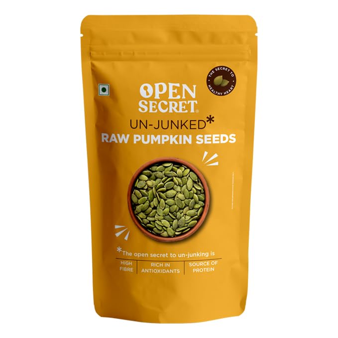Image of Open Secret Pumpkin Seeds | 500g | Seeds, Pumpkin Seeds 500gm, Raw Pumpkin Seed, Seeds for Eating, Healthy Snacks, Rich in Antioxidant & Protein Rich Seeds, Rich in Fibre, No Preservatives (Pack of 1)
