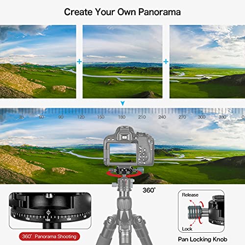 Panoramakopf Koolehaoda Stativkopf mit 360° Drehung für Panoramaaufnahmen