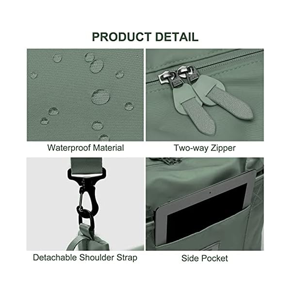 Womens Travel Bags Weekender Carry on for Women Sports Gym Bag Duffel Bag Overnight Shoulder Bag fit Laptop Green V1 - Image 6
