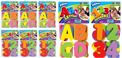 2CHILL Alphabet ABC Letters 123 (6 Packs) Soft Foam Colorful Learning Tool for Girl Boy & Toddlers Educational Game & Baby Bath Toys. Party Favor Baby Toys Classroom Supplies Mix-2206-6