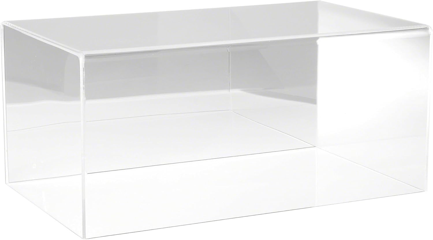 Plymor Clear Acrylic Display Case with Clear Base (Mirror Back), 20" x 12" x 9"