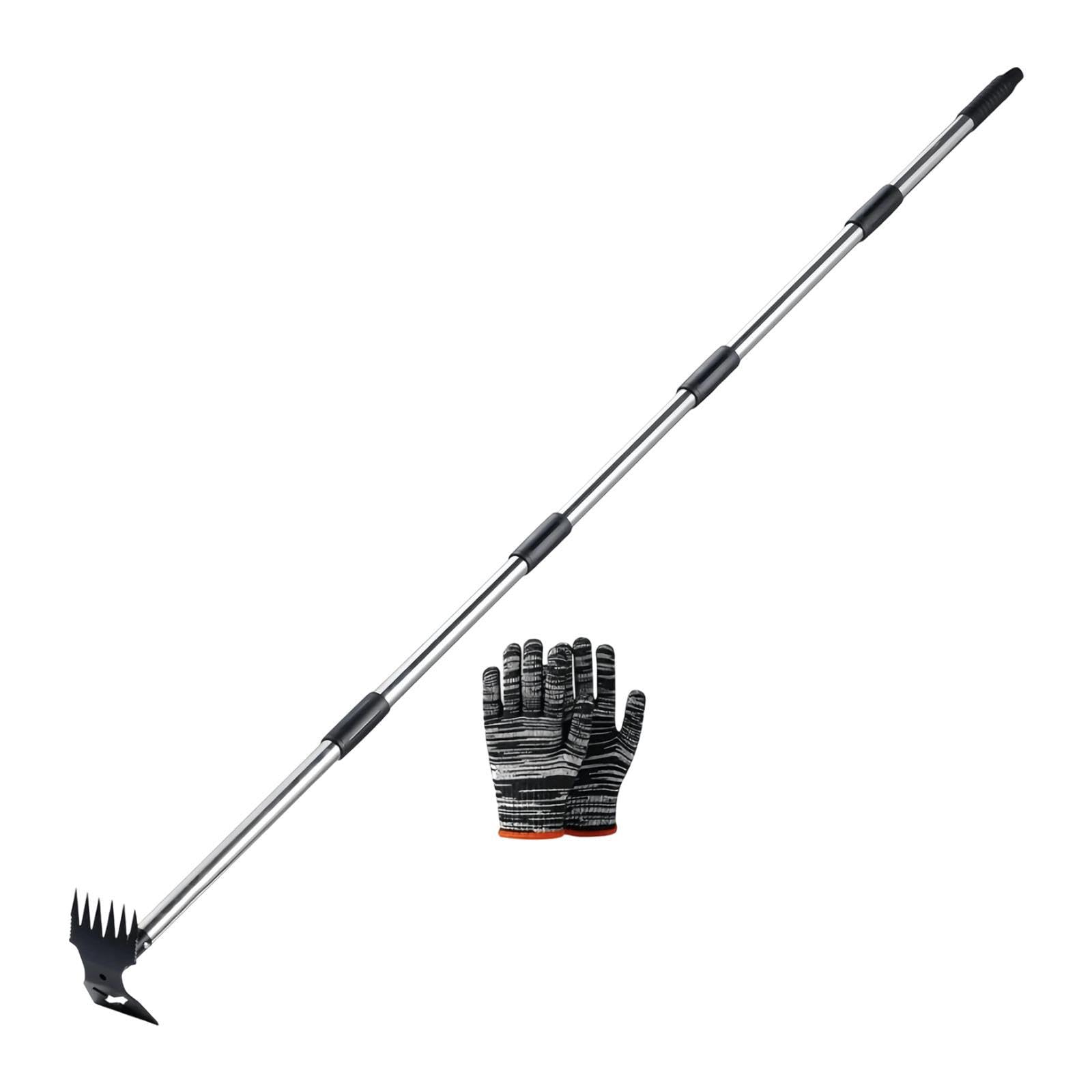 Unkrautentferner mit ergonomischem Design, Handrechen und Hacke für die Gartenpflege, Mehrfarbig, 5 Abschnitt