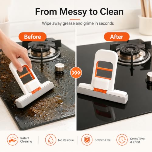 2Packs Mini Foldable Desktop Mop, Mini Mop Self-Squeeze Wet&Dry Sponge Cleaner for Small Spaces- Bathroom, Car, Kitchen Counter, Living Room, Glass — view 4