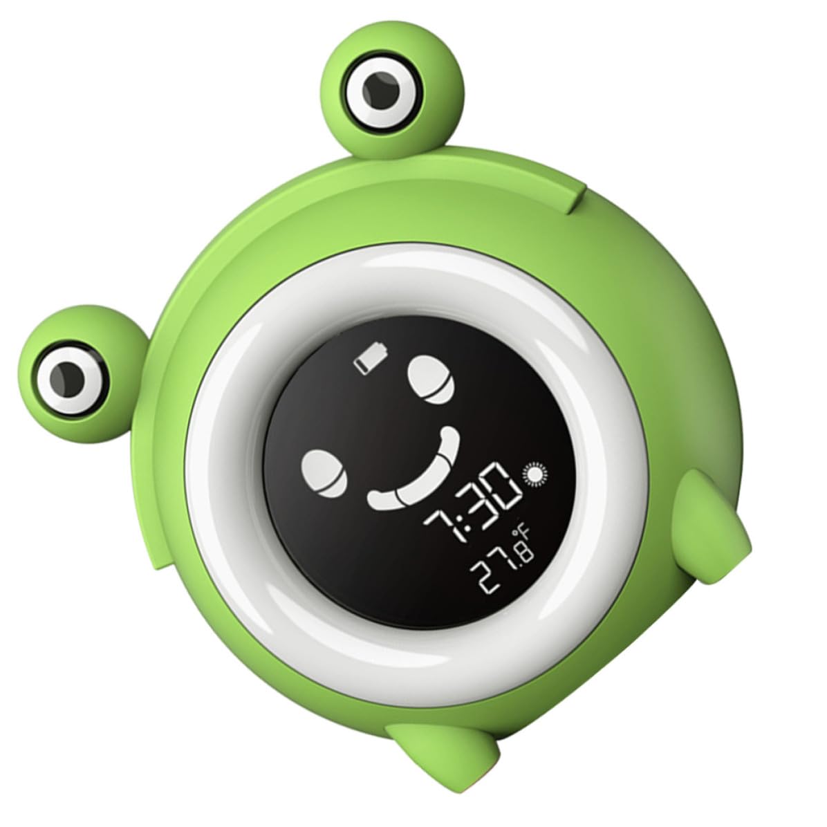 Reloj Infantil de Dibujos Animados Luz Nocturna, Verde