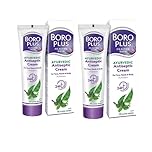 Boro Plus Ayurvedic Antiseptic Cream for Face, Hands & Body, 24H Moisturisation, with 10 Super Herbs, pack of 2, 40ml each