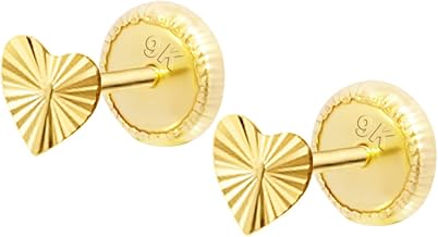 TIME ROAD HIN00010/4 9K Gold Baby Girl Earrings | Heart Earrings 4 mm, Child 3, 6, 12 to 24 Months, Ideal as a Birth Gift, Christening or Birthday Gift